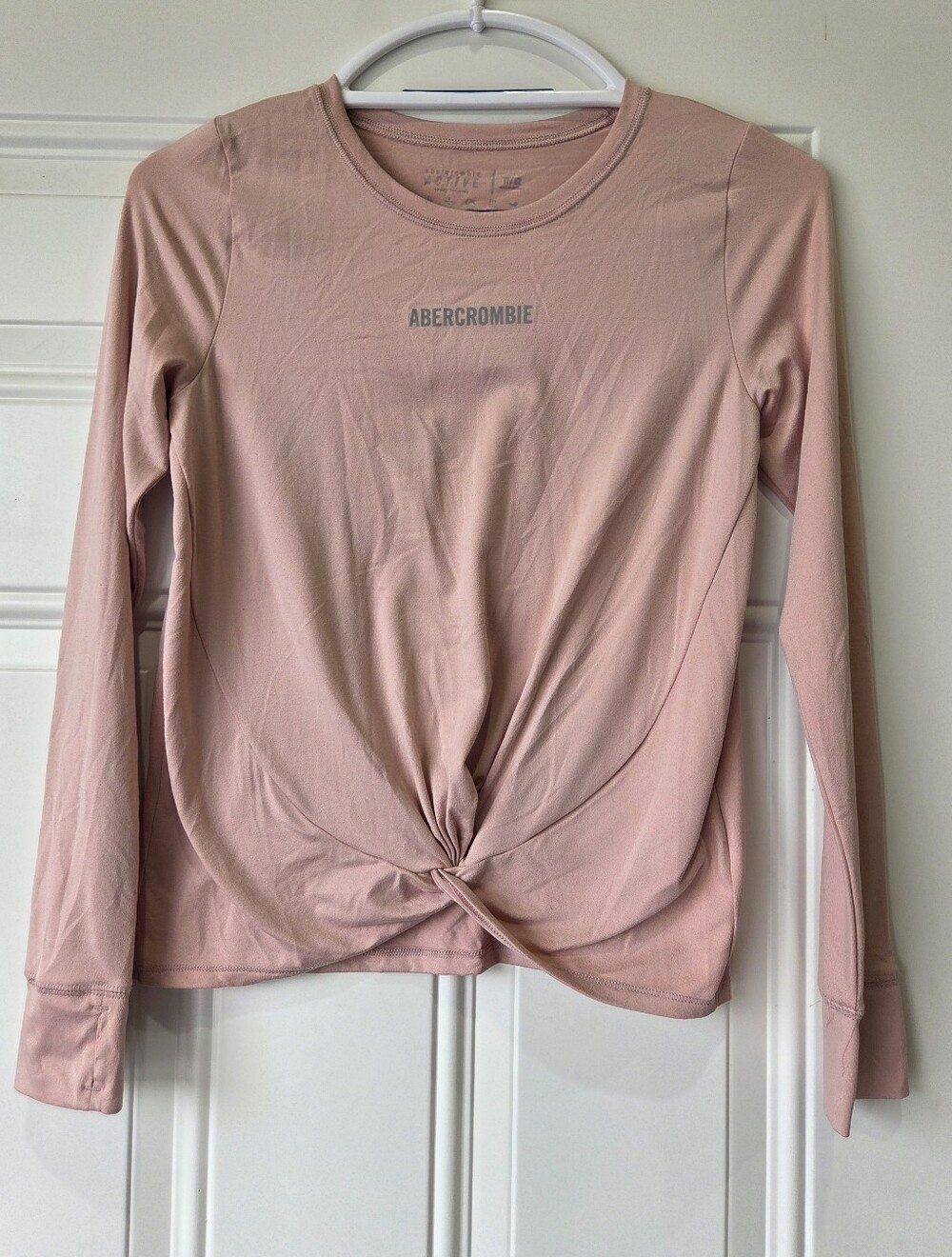 Abercrombie & Fitch Dusty Pink Long-Sleeve Twist Front Tee